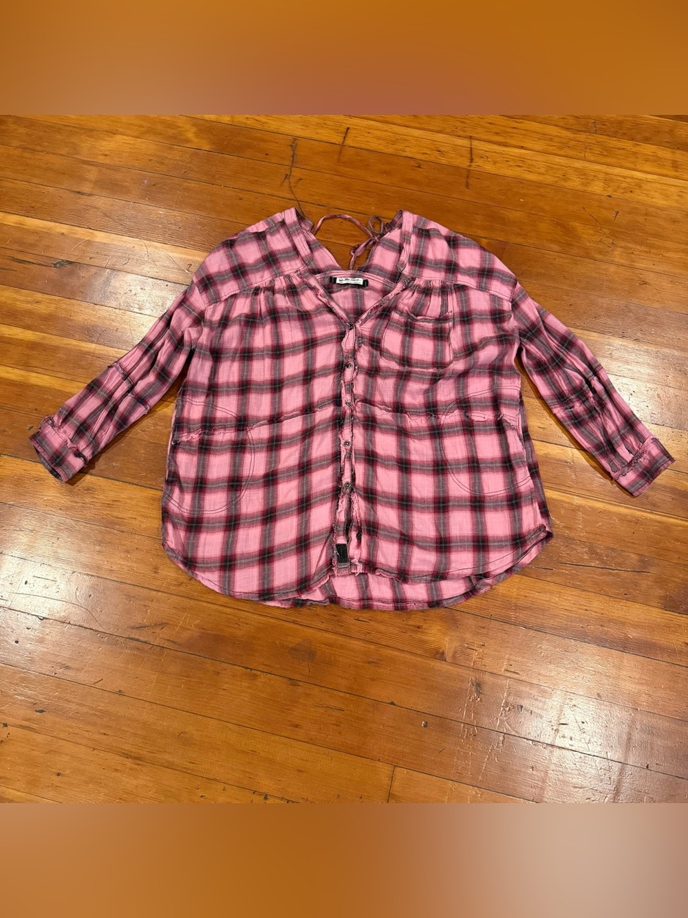 We The Free pink plaid "One of the Boys" tunic size L